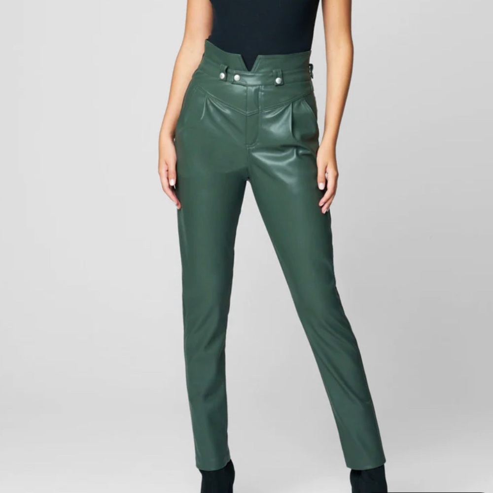 NWT BlankNYC vegan leather “ As You Said” pant size 29 & 32 Army Green